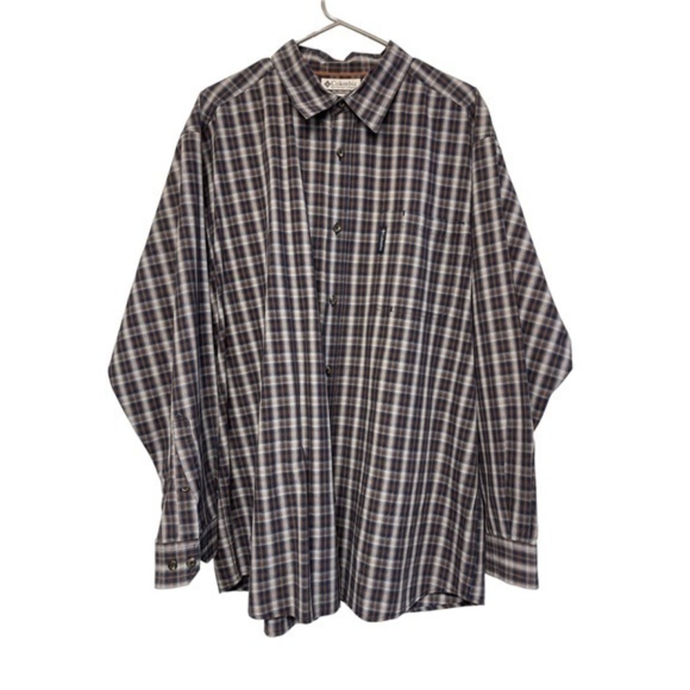 Men's Columbia Sportswear Vapor Ridge Long Sleeve Plaid Shirt Size XL EUC #4700